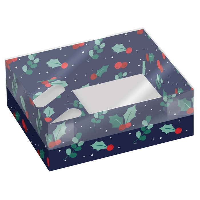 Holly & Berries Hamper & Cupcake Box - Pack Of 2