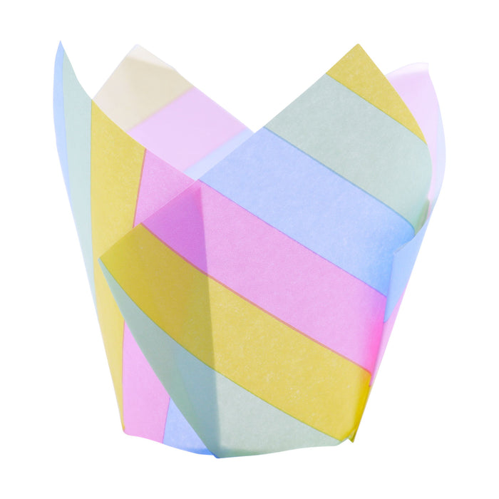 Tulip Muffin Cases – Rainbow Stripes PK/24